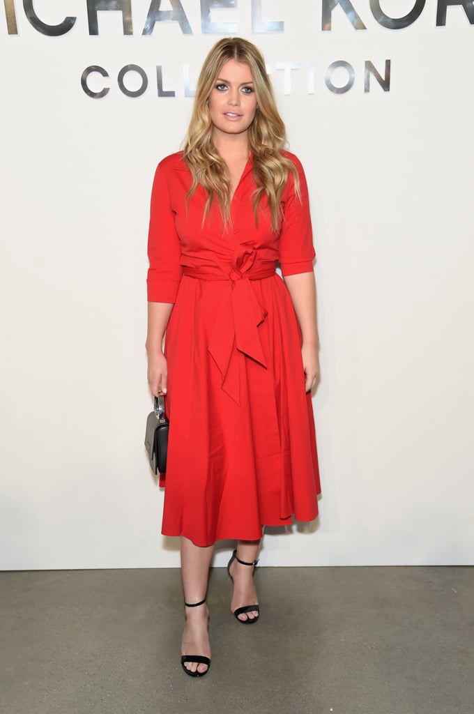 She opted for a red dress and simple black heels when she attended the Michael Kors fashion show in September 2017.