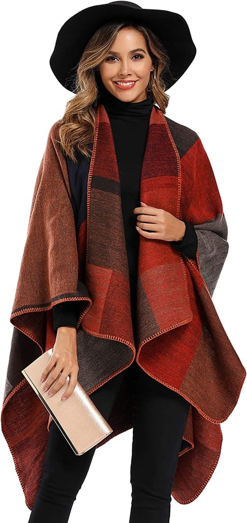 Women's Warm Maternity Cardigan Poncho Blazer Cape Multicolour Striped Sizes 8-14