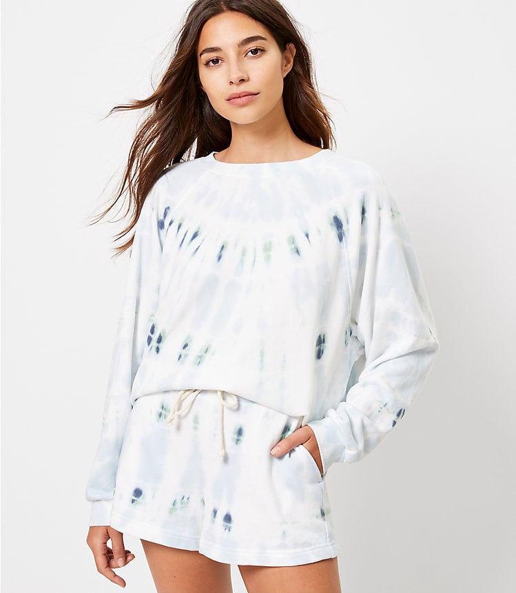 Lou & Grey Tie Dye Oversized Terry Sweatshirt and Shorts