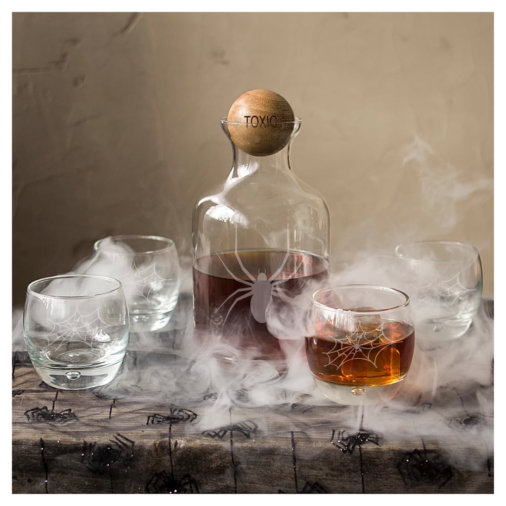 Halloween Spider Decanter and Tumblers