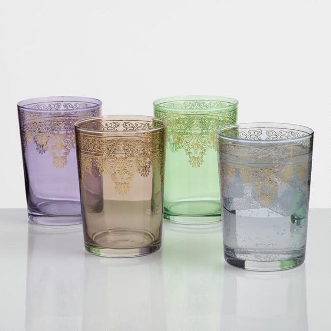 Moroccan Double Old Fashioned Glasses Set of Four