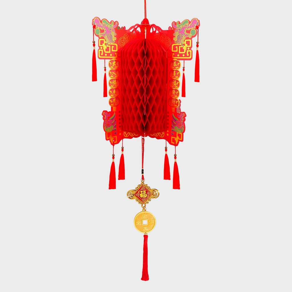 Lunar New Year Decor:Lunar New Year Honeycomb Dragon Hanging Decoration Red