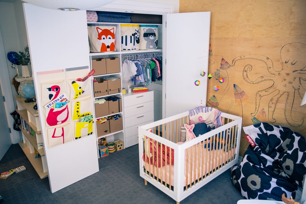 3 Sprouts' wall organizers and storage bins provide organized ways to keep the kids' clutter under control.