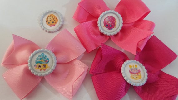 Shopkins favor hair bows