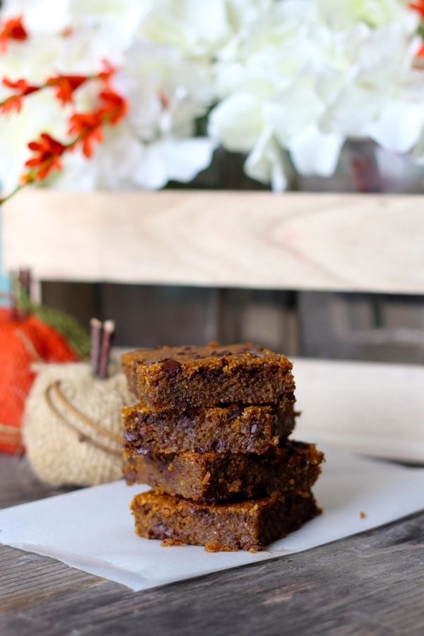 Ooey Gooey Chocolate Chip Pumpkin Bars