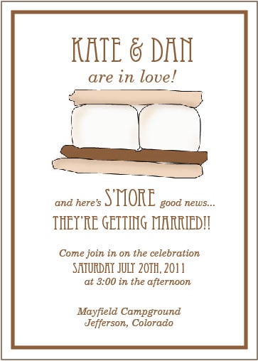 S'more Wedding Invitation S'more Wedding Invitation