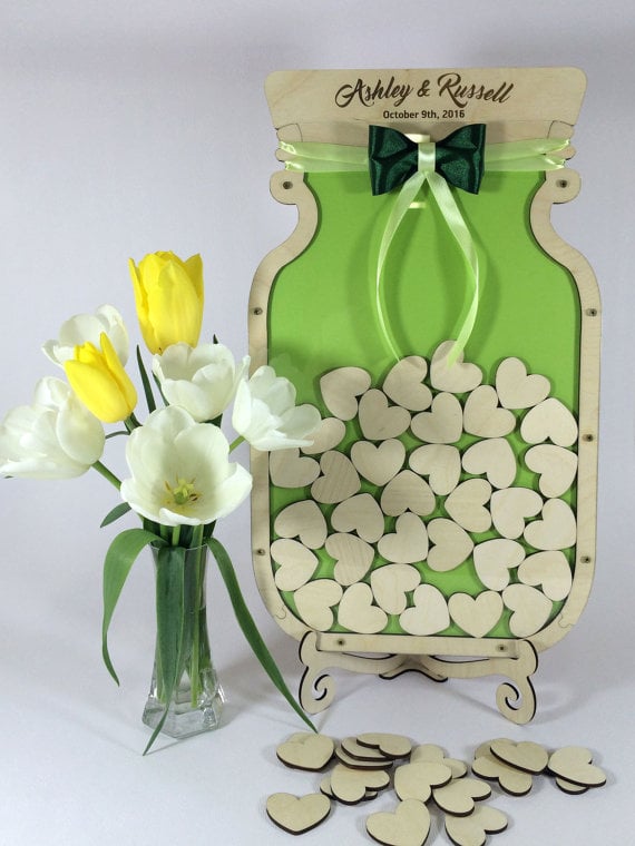Mason Jar Cutout Wedding Guestbook Alternative