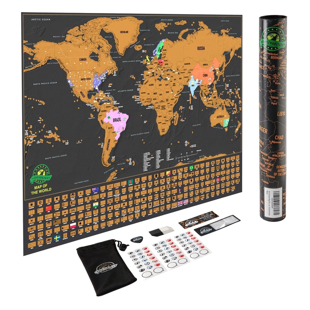 Scratch-Off World Map Poster ($25)
If you know a dad who loves international travel, get them this Scratch-Off World Map Poster. They can keep track of every country, city, or state they've been to and reminisce about their adventures. It's perfect for the guy who loves traveling and might even motivate them to explore the world more.