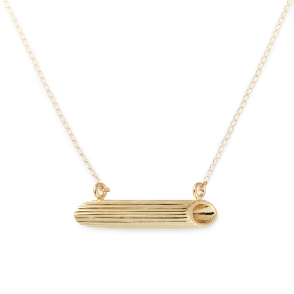 14K Yellow Gold Penne Rigate Necklace ($500)