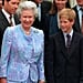哈里王子和伊丽莎白二世女王的照片