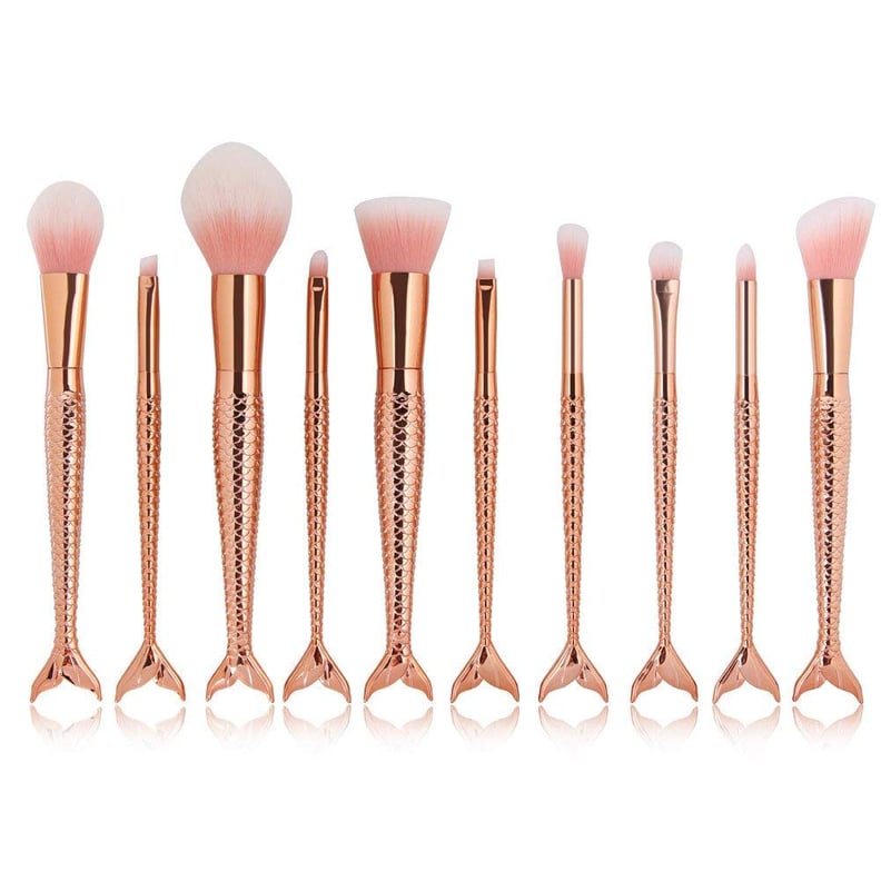 A Makeup Brush Set For Teenagers: Rose Gold Mermaid Makeup Brush Set