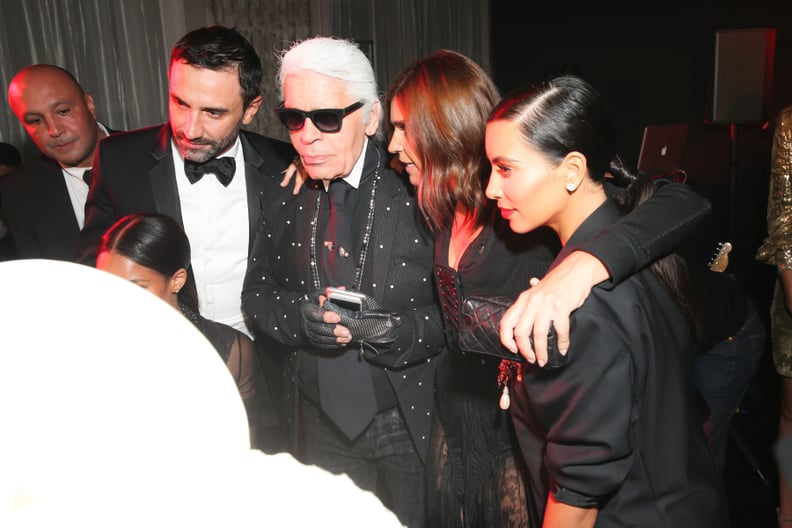 Riccardo Tisci, Karl Lagerfeld, Carine Roitfeld, and Kim Kardashian