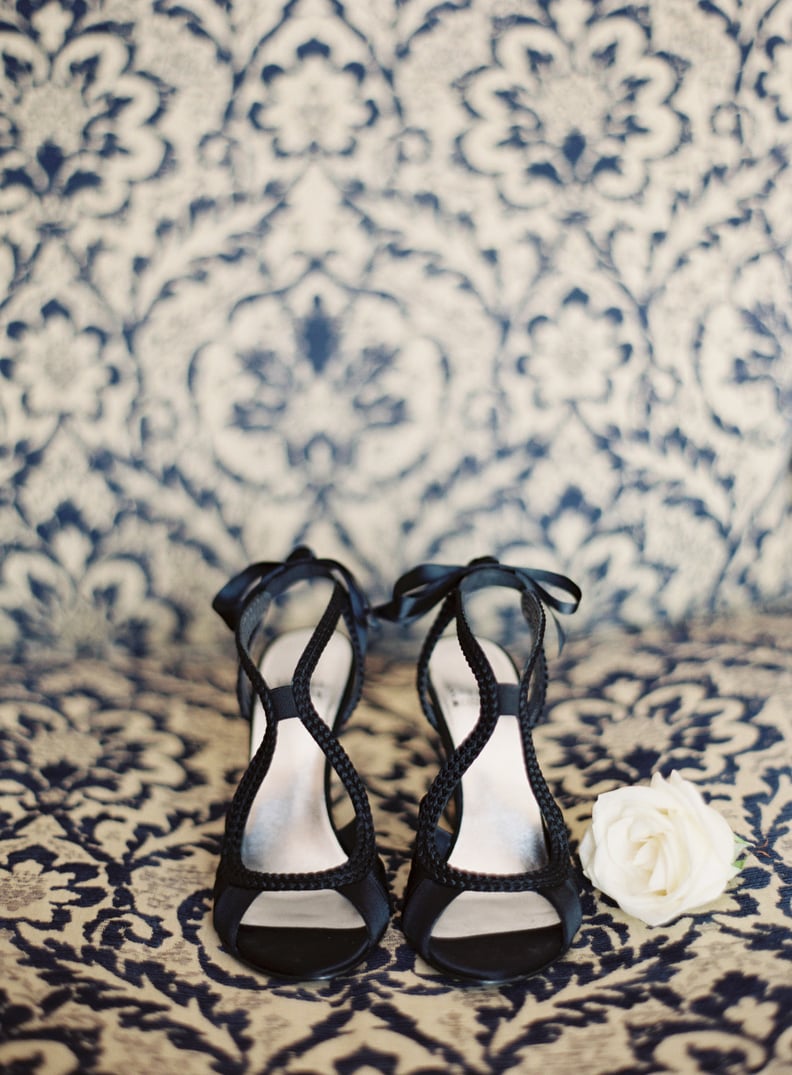 38. Shoes on Printed Background