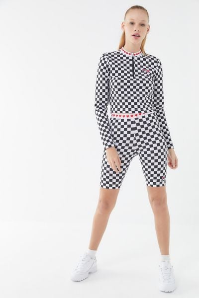 Queen of Hearts Checkered Bike Short