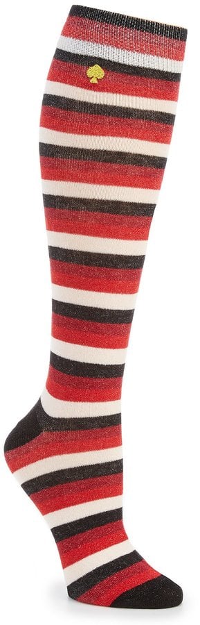 Kate Spade Metallic-Striped Knee-High Socks