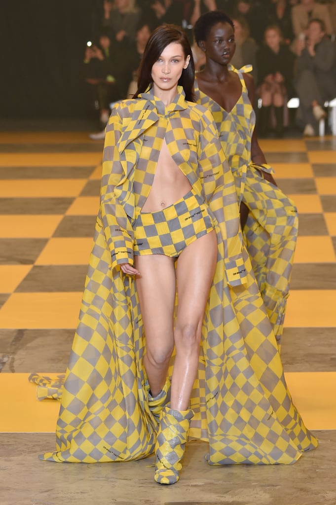 Rihanna's Off-White Yellow Checkered Cape Set April 2019