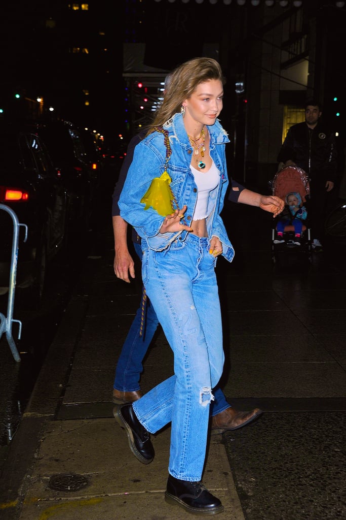 Gigi Hadid Wearing Custom Levi's Jeans at Her 24th Birthday Party