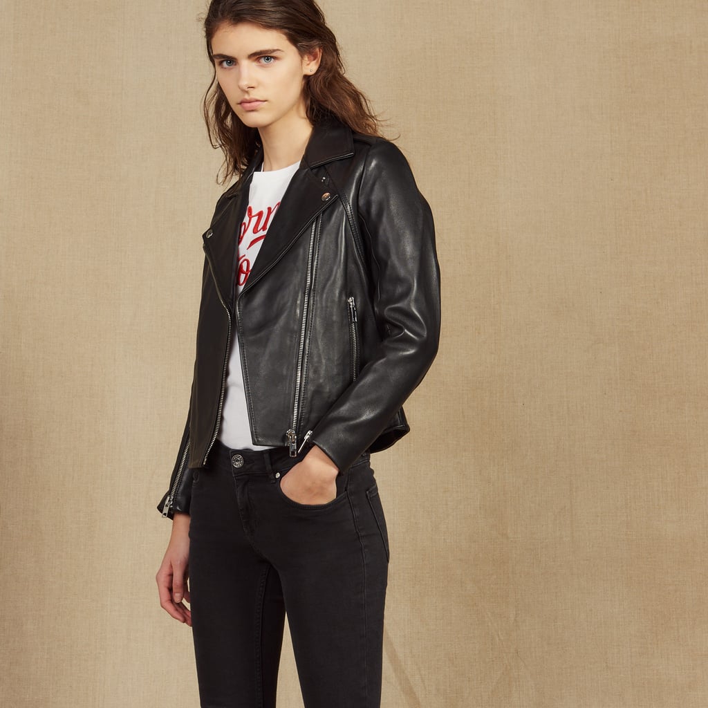 Sandro Biker Jacket in Lambskin