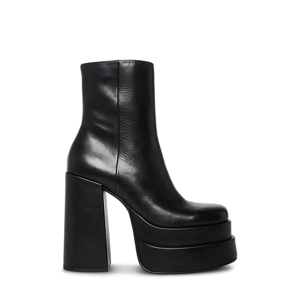 Steve Madden Cobra Black Leather Platforms