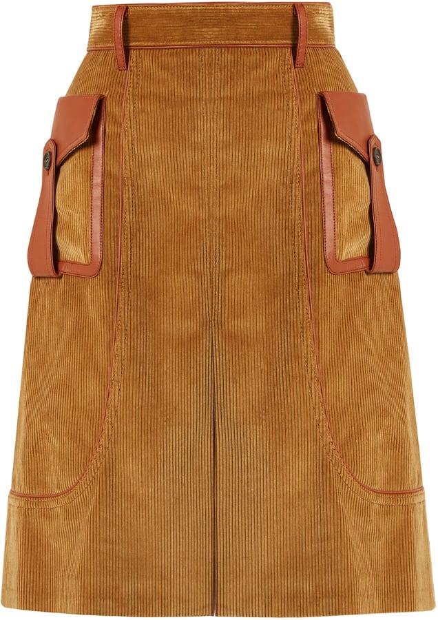 Prada Leather-Trimmed Skirt