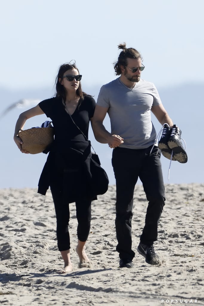 Irina Shayk and Bradley Cooper at the Beach in LA Feb. 2017