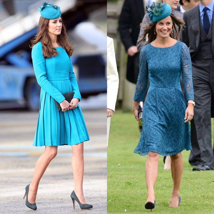 Their Fascinator to Their Teal Dresses 