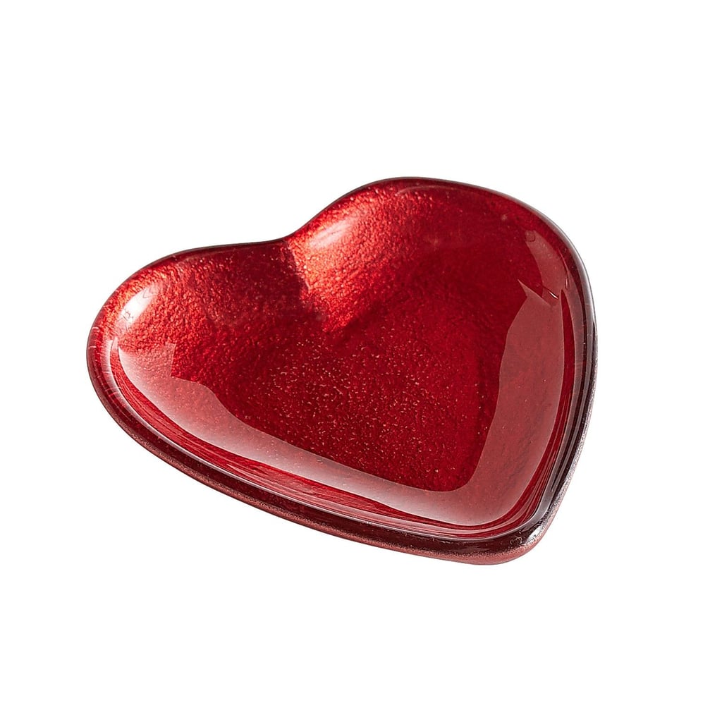 Red Glass Heart Plate
