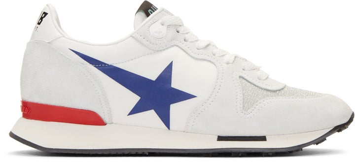 Golden Goose Deluxe Brand White Blue Star Running Sneakers