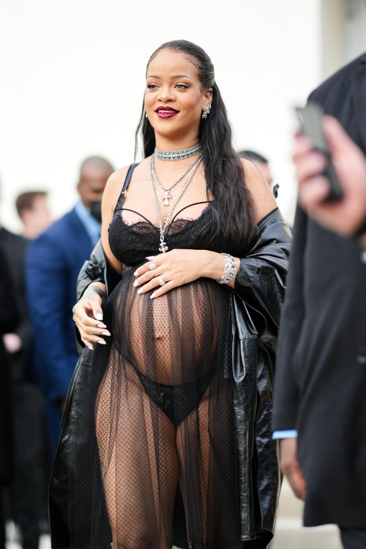 Rihanna's Naked Dress at Paris Fashion Week 2022 | 21 Celebrities Who Have  Embraced the Naked Dress Trend | POPSUGAR Fashion UK Photo 18