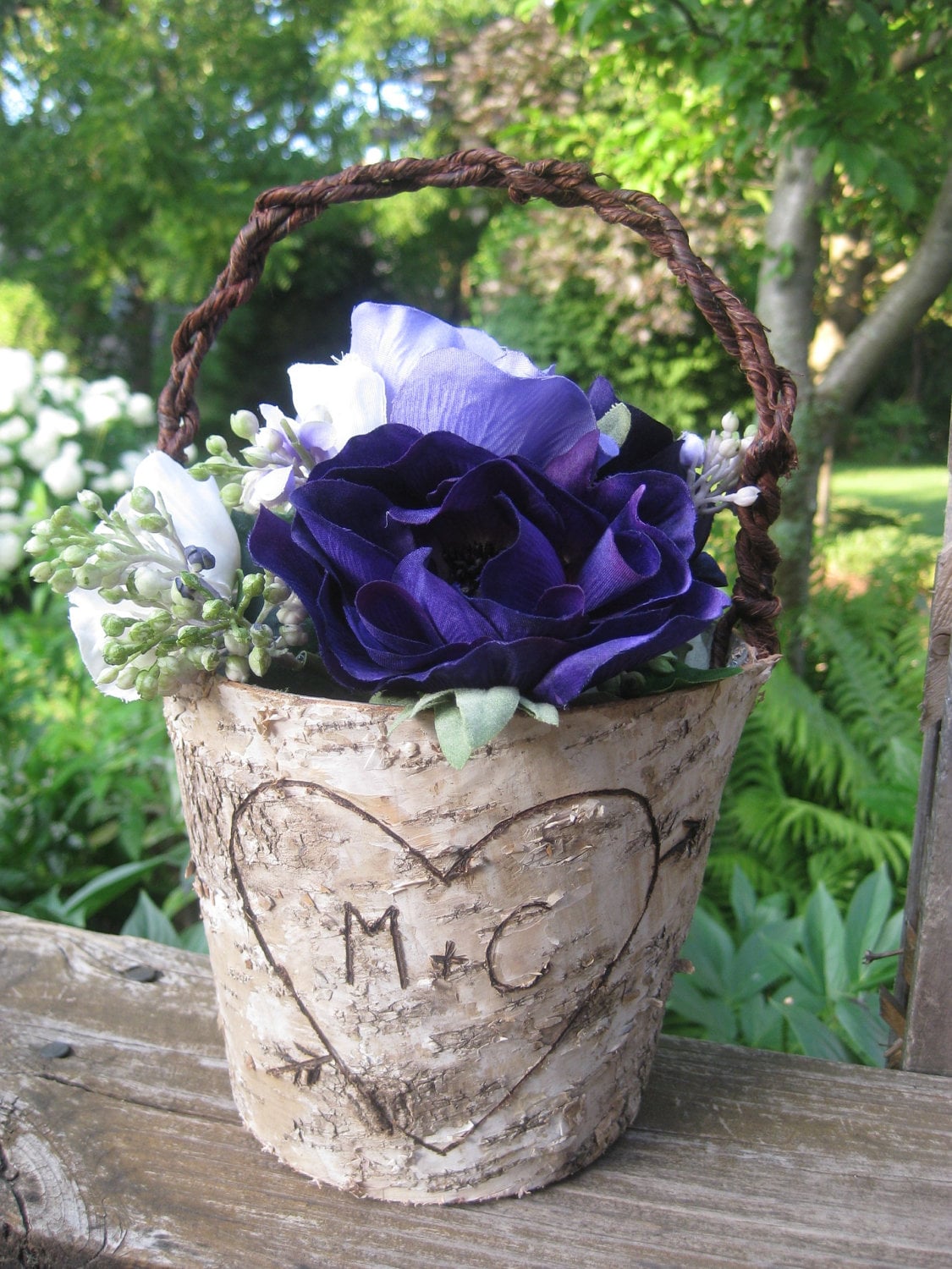birch flower girl basket
