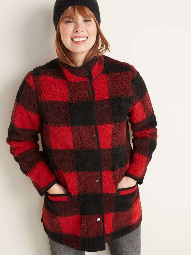 Old Navy Plaid Sherpa Coat