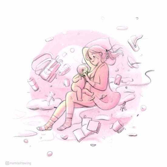 Mom Is Drawing Breastfeeding Illustrations