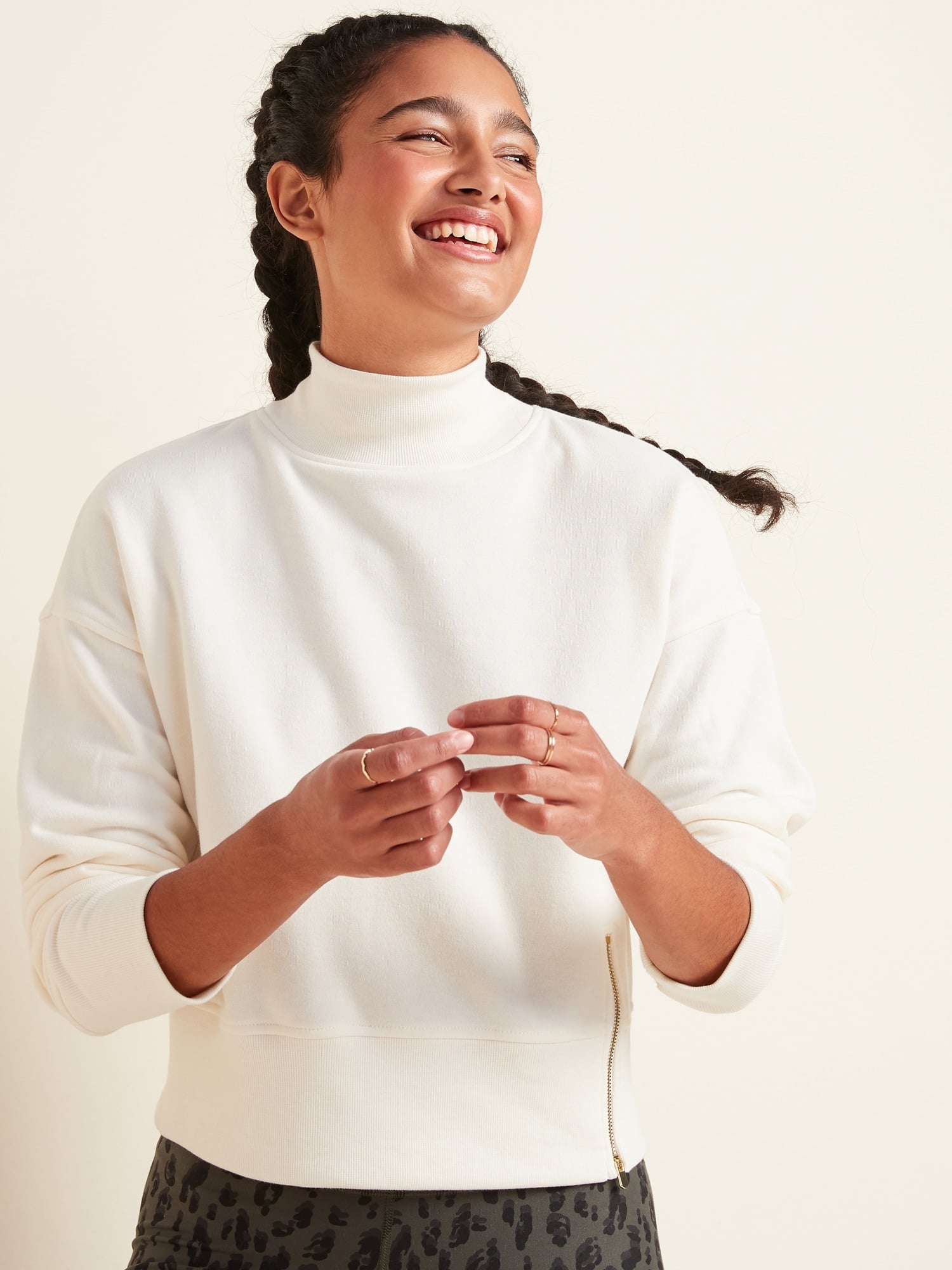 Loose Mock Neck Side Zip Sweatshirt 27 New Arrivals You ll Want