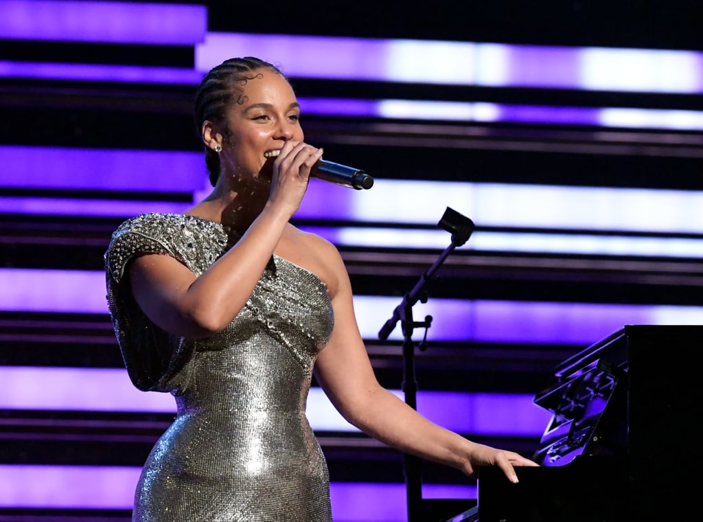 Alicia Keys's Rhinestone Baby Hairs at the 2020 Grammys