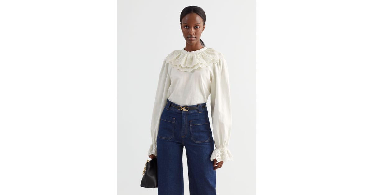 & Other Stories Embroidered Statement Collar Blouse Shop the Best