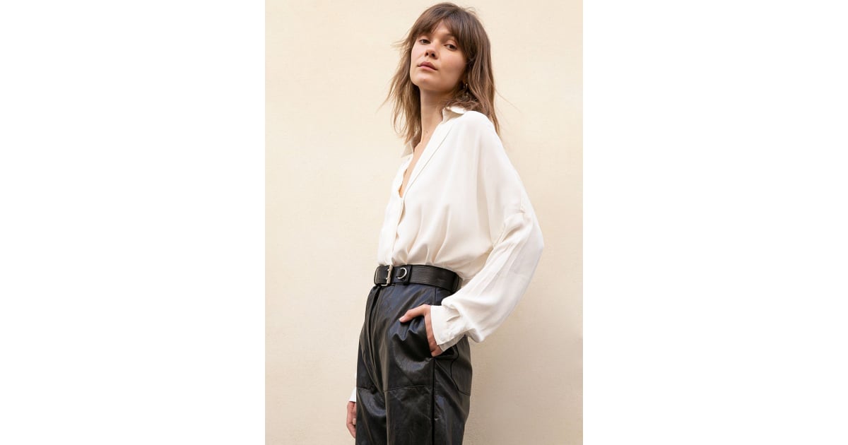 white wrap blouse long sleeve