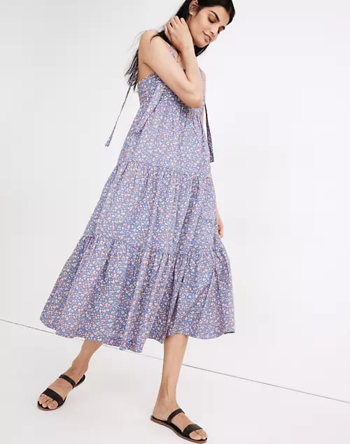 Madewell Tie Strap Tiered Midi Dress Yep Our Carts Are