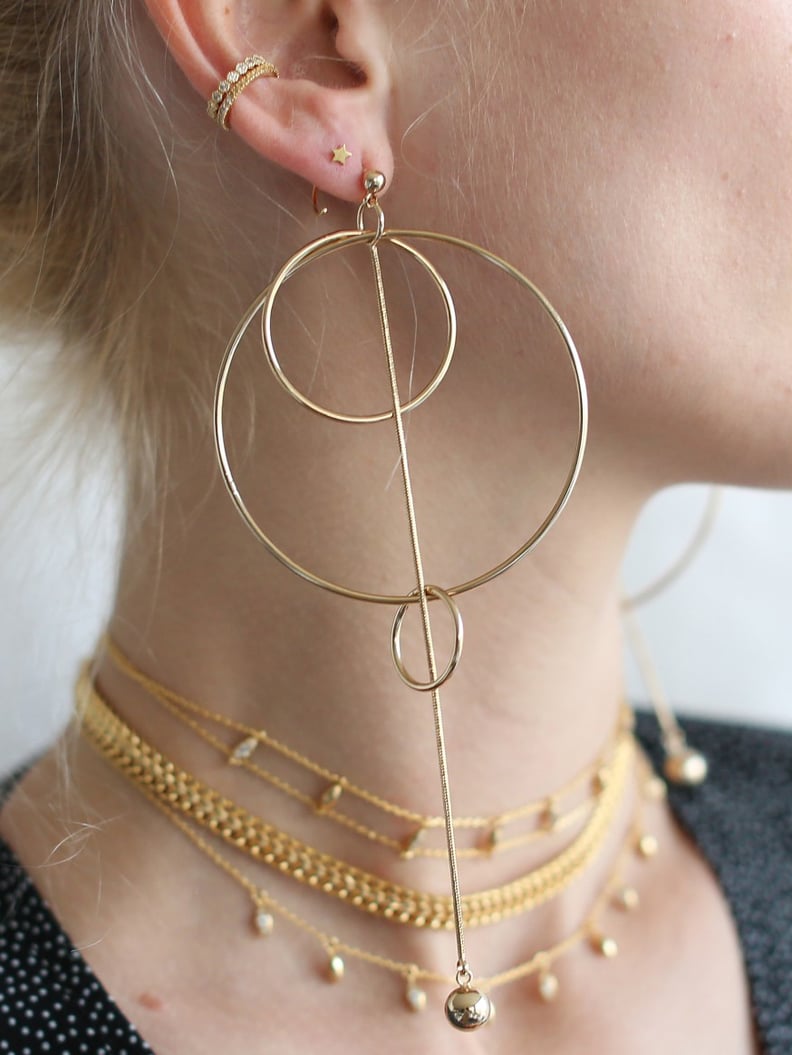 Adornmonde Slate Gold Multi-Hoop Earrings