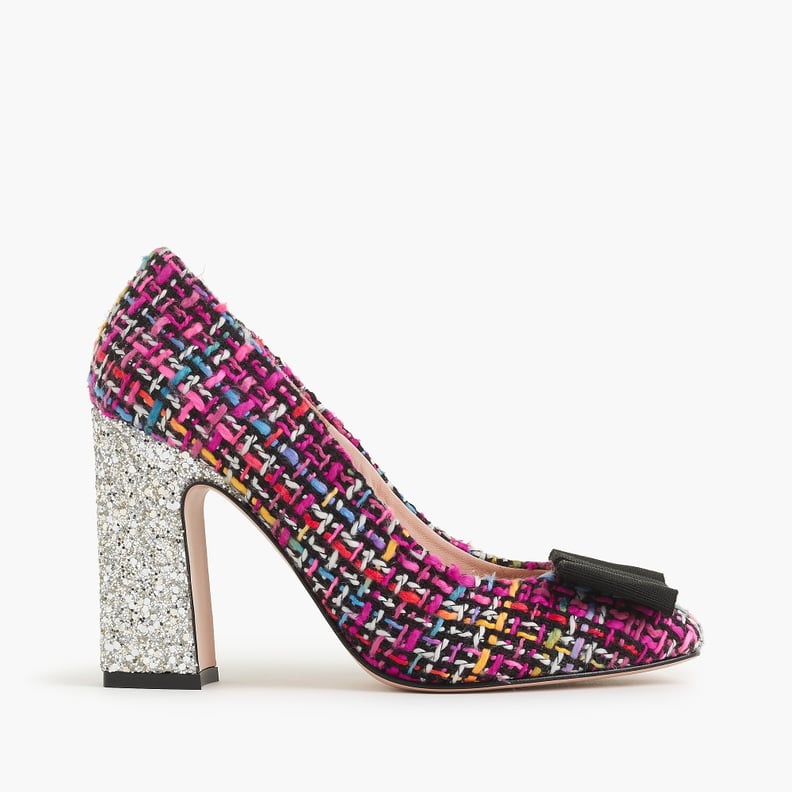 J.Crew Harlow Pumps in Tweed With Glitter