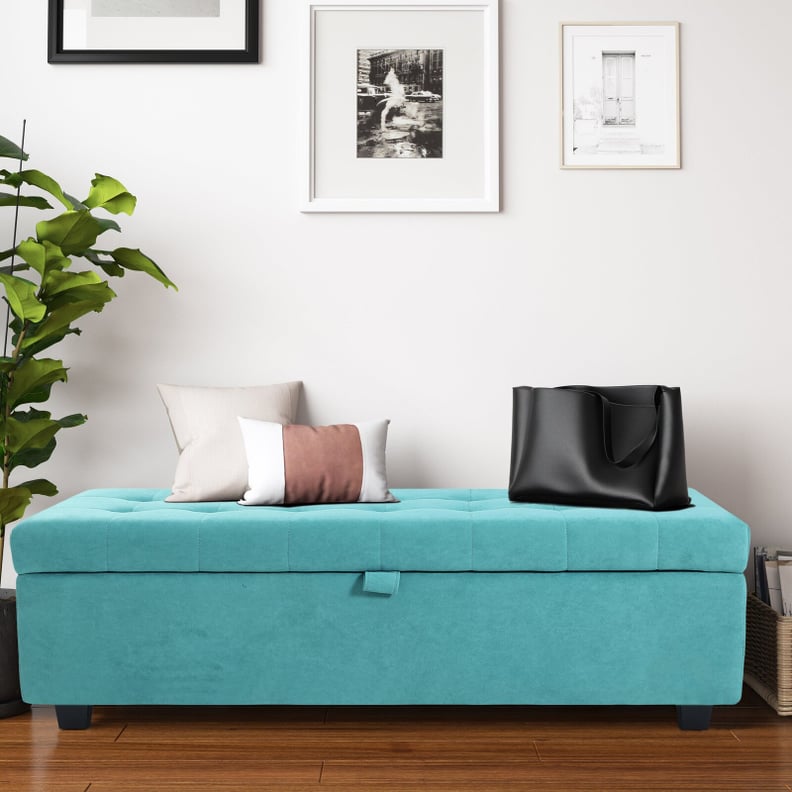 Tufted Rectangle Storage Ottoman