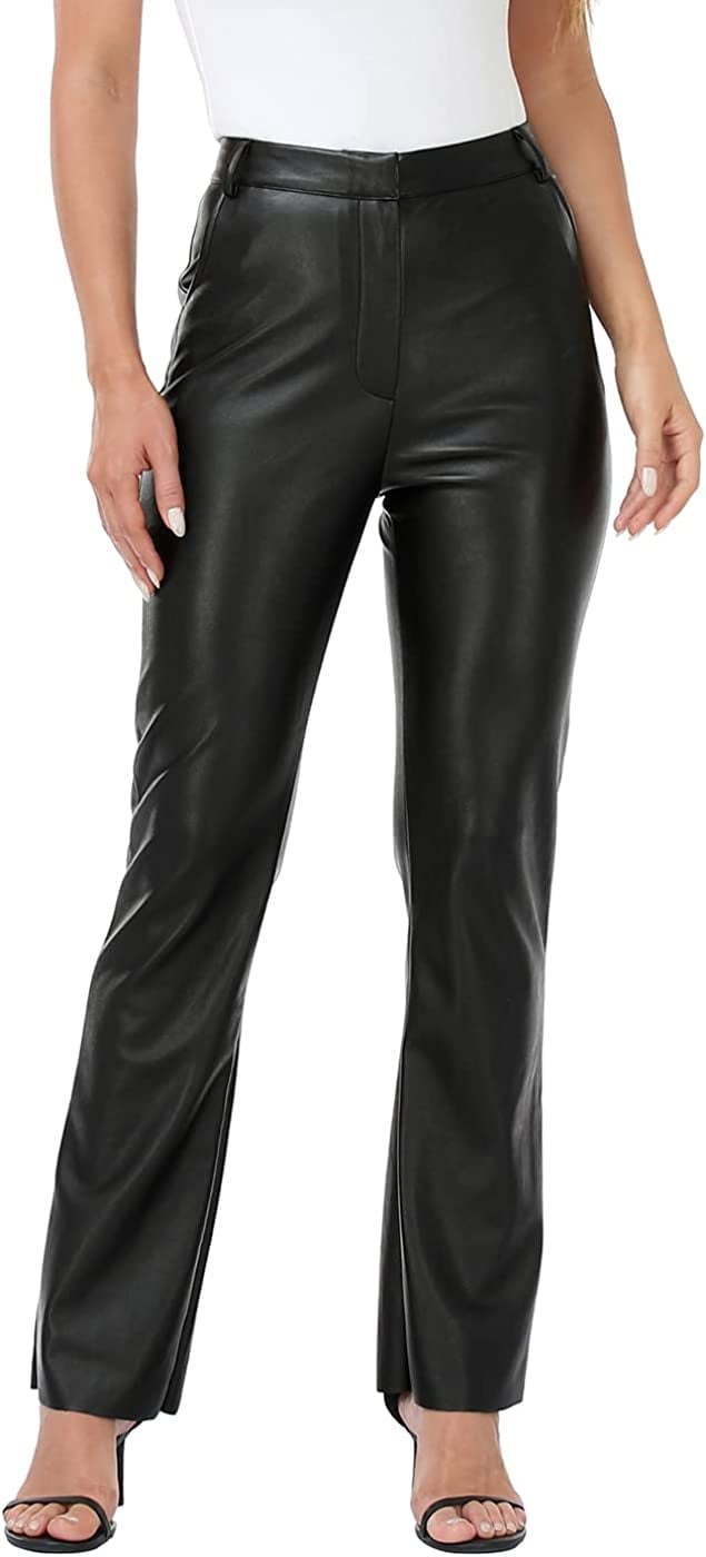 Faux-Leather Pants: HDE Women's Faux Leather Pants