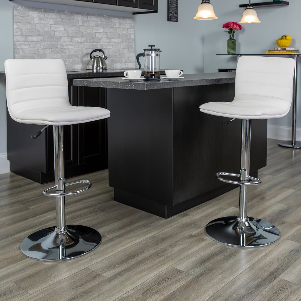 Adjustable Dining Chairs: Flash Furniture Modern White Vinyl Adjustable Bar Stools