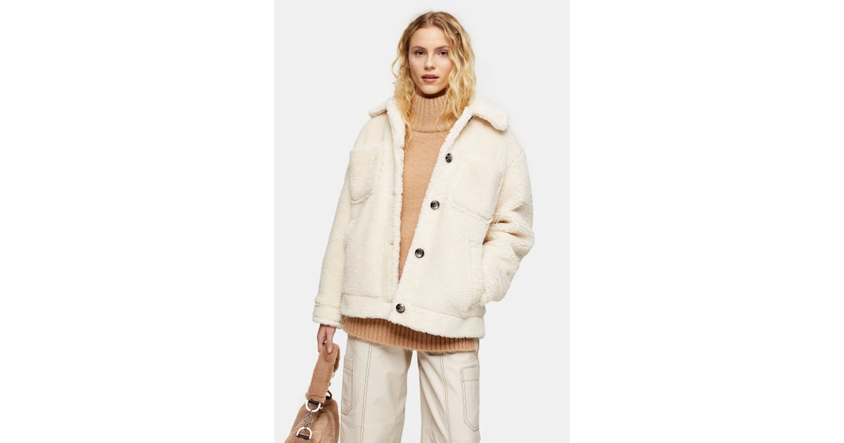 White teddy borg jacket clearance