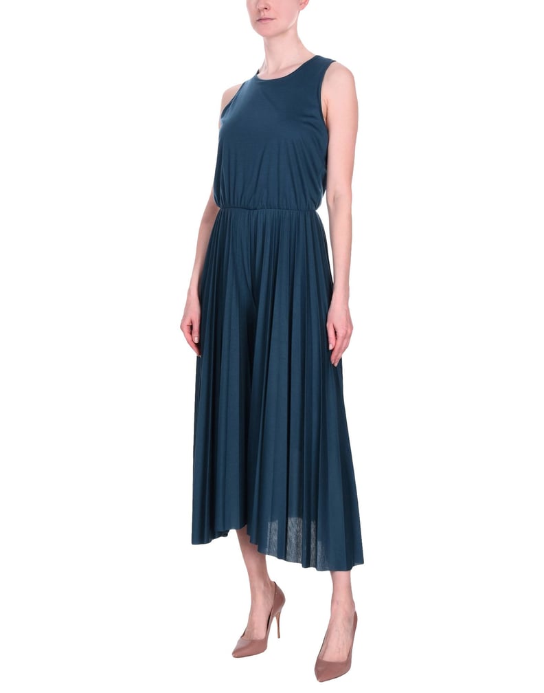 blue pleated zara dress New ZARA 3564/212 BLUE PLEATED DRESS WITH BELT Maxi Long Sleeves Flared  Plisse