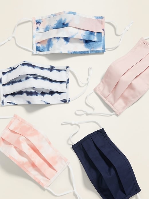 Old Navy Variety 5-Pack of Triple-Layer Cloth Pleated Face Masks for Adults