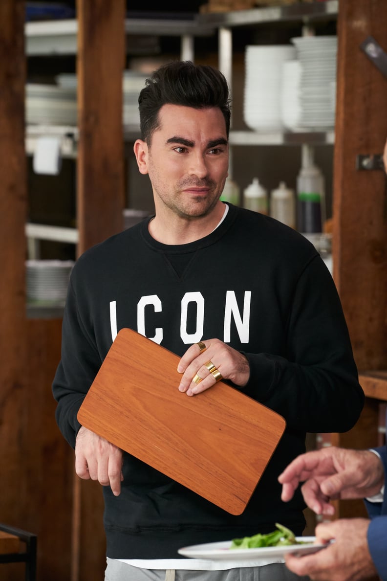 David Rose's "Icon" Dsquared2 Sweater on "Schitt's Creek"