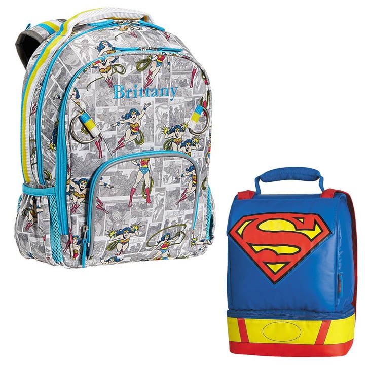 superhero backpack and lunchbox