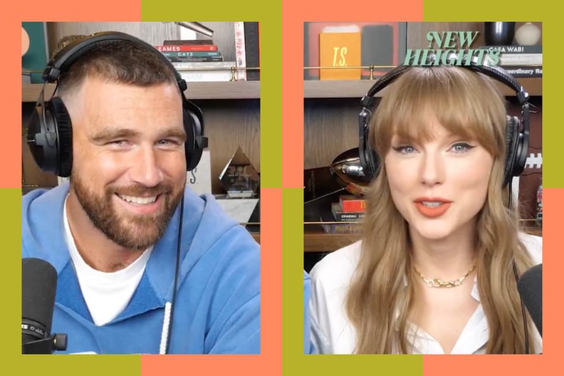 Taylor Swift and Travis Kelce on "New Heights" Podcast on Aug. 13