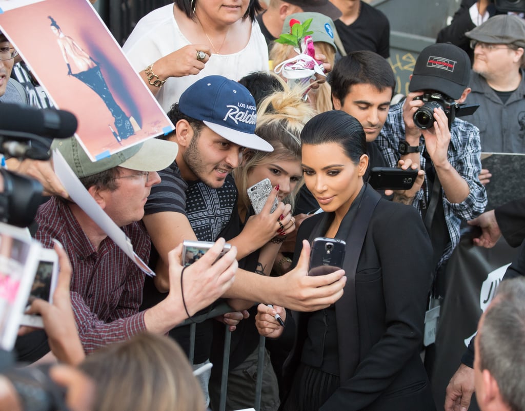 Kim Kardashian's Sheer Dress on Jimmy Kimmel Live! 2015