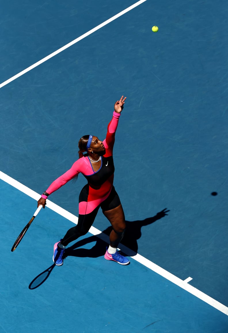 Serena Williams's Colorblock Half-Short Unitard Let Her Glide Around the Court